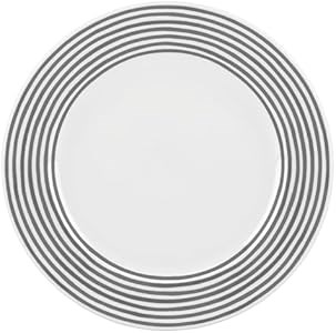 Kate Spade New York Фарфоровая обеденная тарелка 28 см, серо-белая, стильный дизайн, 1 шт. 11043197
