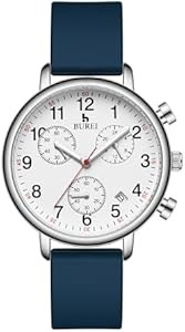 BUREI Женские медицинские часы, лёгкие для чтения, высокой точности, с силиконовым ремешком, водонепроницаемые, с подсветкой и секундомером 11063531