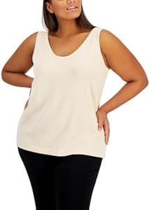 Розовая вязаная трикотажная женская майка большого размера Anne Klein без рукавов, размер 1X 11079977