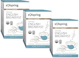 Dr. Mercola Органический английский завтрак чай, без глютена и ГМО, натуральный кофеин, 54 чайных пакетика 11080934