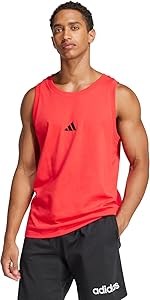 Мужская хлопковая майка adidas Essentials с выгравированным логотипом, универсального кроя и классическим вырезом 11059688