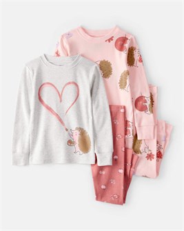 Пижамный комплект Carter',s для девочки с ёжиком, 4 предмета, уютные ночи 11038591