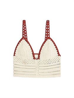 Кроп-топ Taly от Zadig &amp, Voltaire из хлопка с крючковым узором, открытыми плечами и вырезом «сердечко» 11015989