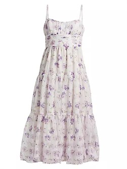 Cinq a Sept Платье миди с цветочным принтом Joie, открытой спиной и завышенной талией от Cinq a Sept 10042771