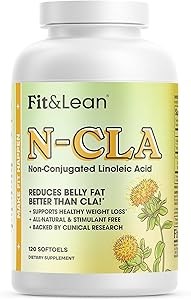 Fit &amp, Lean N-CLA 120 порций, эффективно снижает жировые отложения на животе, поддерживает мышечную массу, без стимуляторов и содержит очищенную форму линолевой кислоты 11080026