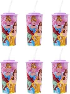 ZAK Designs Комплект из 6 многоразовых спортивных стаканов с крышками и соломинками, объем 473 мл, розовые 11105908