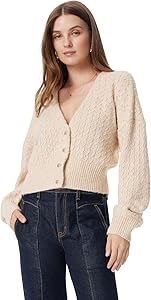 Женский кардиган с пуговицами Sam Edelman Isabella с пышными рукавами, 60% хлопок, 40% акрил 11086367