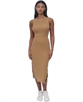 Облегающая спортивная миди-юбка с логотипом DKNY из хлопка и нейлона, можно стирать в машинке 11073585