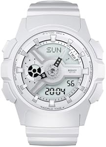 Beeasy Мужские водонепроницаемые военные часы с четырьмя будильниками, секундомером, обратным отсчетом и двойным временем, аналогово-цифровой дисплей 11078741