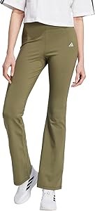 Женские леггинсы adidas с малым логотипом, высокой талией, эластичной тканью и расклешенными брюками 11074263