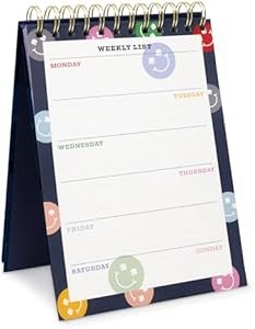 Kate Spade New York Недатированный еженедельный планер на подставке, 21,9 x 15,9 см, в спиральной обложке, стильный дизайн с улыбкой 11081461