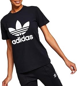 Женская футболка adidas Originals с графическим логотипом Trefoil, 92% хлопок, 8% эластан 11042566