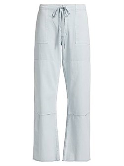 Пляжные хлопковые брюки Re/Done с завязками на талии и карманами, 100% хлопок 11029254