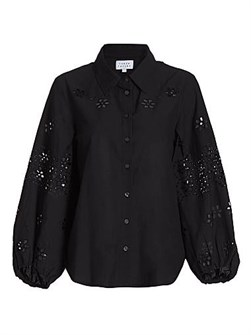 Топ Marina из хлопка с вышивкой и рукавами три четверти от Tanya Taylor 11008236