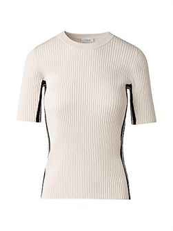 Хлопковая футболка Akris Punto с укороченными рукавами и элементами отделки крючком 11018624