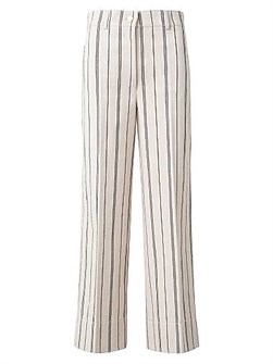 Хлопковые брюки Chiara с полосками от Akris Punto, высокой посадки, прямого кроя, с четырьмя карманами 11018646