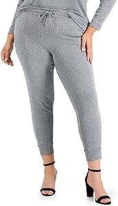 Женские спортивные брюки большого размера Anne Klein серебристого металлизированного цвета с завязками, размер 3X 11045518