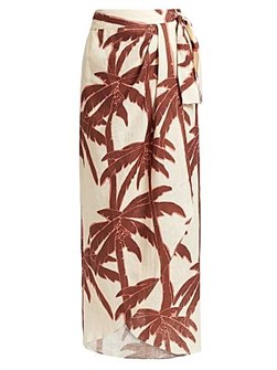 Johanna Ortiz Las Islas Winter Sun Shore Linen Wrap Skirt 11026459