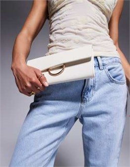 True Decadence Минималистичный клатч из искусственной слоновой кости с несколькими отделениями и застежкой на молнии 11040802
