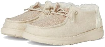 Детские лоферы Hey Dude Wendy Brushed Cozy: холстовый верх, хлопковая подкладка, эластичные шнурки, легкий и удобный дизайн 11051116