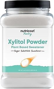 Nutricost Ксилитол в гранулах, 1134 г, низкокалорийный подсластитель, без ГМО, не содержит глютена 11056826