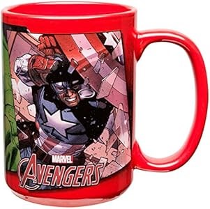 ZAK Designs Большая керамическая кружка Avengers красного цвета, безопасная для посудомоечной машины и микроволновой печи, 100% без BPA 11103038