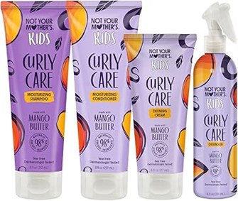 Not Your Mother',s Набор для ухода за кудрявыми детскими волосами: шампунь, кондиционер, крем для кудрей и спрей для распутывания, без слез, 4 предмета. 11105807