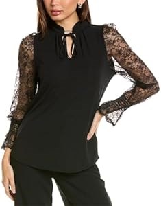 Лонгслив для молодежи из матового трикотажа с драпировкой и высоким воротником от Anne Klein 11060097