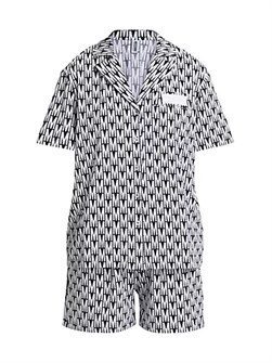 Комплект коротких пижам с монограммой Moschino, 96% хлопок, удобный фасон 10042167