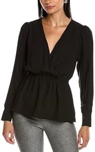 Блузка Anne Klein из 100% полиэстера с плиссированными рукавами долман, только для химчистки 11056451