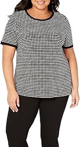 Блузка с принтом и пуговицами для женщин от Anne Klein, 96% полиэстер, 4% эластан 11083872