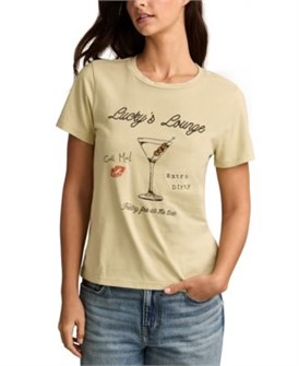 Lucky Brand Женская футболка классического кроя от Lucky Lounge с вышивкой на тему отдыха, 100% хлопок 11074414