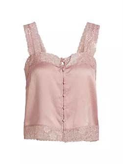 Шёлковый короткий камизольный топ Tannis с кружевом, Cami, 100% шёлк 10041860