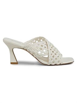 Stuart Weitzman Ботильоны Thea 75MM из кожи с плетеным узором и открытым носом 11027948