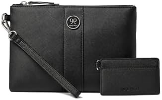 Nine West Женский кошелек на запястье с двойной молнией, множеством отделений для карт и мини-карманом 11088775