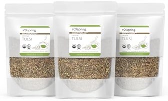 Dr. Mercola Органический чай из листьев Тулси, 3 упаковки по 113 г, без кофеина, без ГМО, сертифицированный биодинамический 11047154