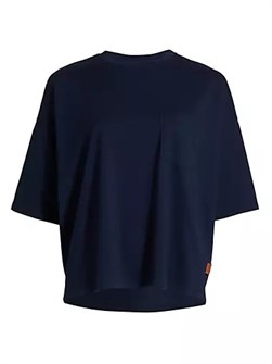 Футболка Jamie Haller из хлопка с круглым вырезом, свободным кроем, накладным карманом и рукавами ниже локтя 10041793