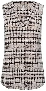 Женская футболка с принтом, V-образным вырезом Anne Klein, из 95% полиэстера и 5% эластана 11053959