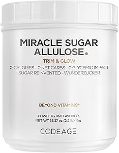 Codeage Аллулозный порошок, 100% натуральный, без калорий, без углеводов, альтернатива стевии, на 3 месяца 11079358