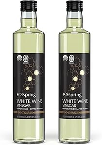 Dr. Mercola Биодинамический белый виноградный уксус, 500 мл, непастеризованный, сертифицированный USDA Organic, веганский, безглютеновый 11094019