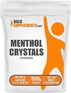 BulkSupplements Кристаллы ментола - натуральные ментоловые кристаллы для мыла, ароматерапии и паровых ингаляторов, 1 кг 11060212