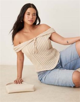 Топ ASOS Curve с фактурной текстурой и завязками на плечах – идеальная модель на каждый день 11012817