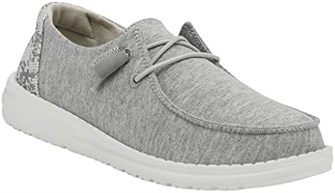 Женские легкие удобные тапочки Hey Dude Wendy Stretch Fleece Glacier Grey с ультралегкой подошвой и эластичными шнурками, размер 6 11077591