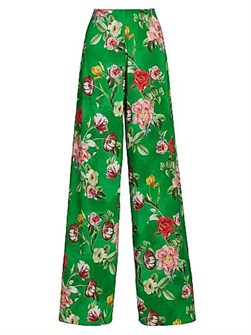 Широкие атласные брюки с цветочным принтом Athena от Alice + Olivia, со скрытой молнией и широкими штанинами 11010540