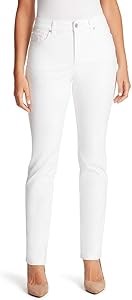 Джинсы Gloria Vanderbilt Amanda Slim Straight с низкой посадкой и вышивкой, удобные и стильные 11074378