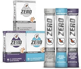 Gatorade Спортивный напиток G Zero, 30 пакетиков, 3 классических вкуса, ноль сахара, электролиты для увлажнения и гидратации 11090883