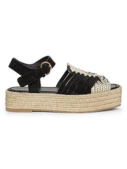 Кожаные эспадрильи Elsa с принтом питона и замшевой платформой 40 мм от Ulla Johnson 11024629