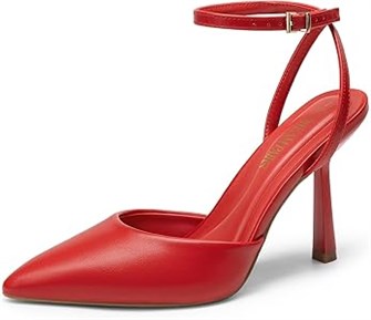 Демисезонные туфли на высоком каблуке 10 см с закругленным носком и ремешком на щиколотке Dream Pairs 11067279