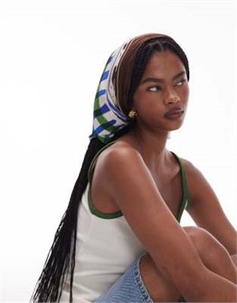 Topshop Сатиновый хитон с клетчатым принтом, квадратный крой, шнуровка, многофункциональное использование 11038684