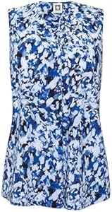 Лонгслив с принтом от Anne Klein с V-образным вырезом, выполнен из 95% полиэстера и 5% эластана, для стиля и комфорта 11069440